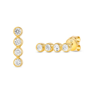 14k Fleur Diamond Earrings